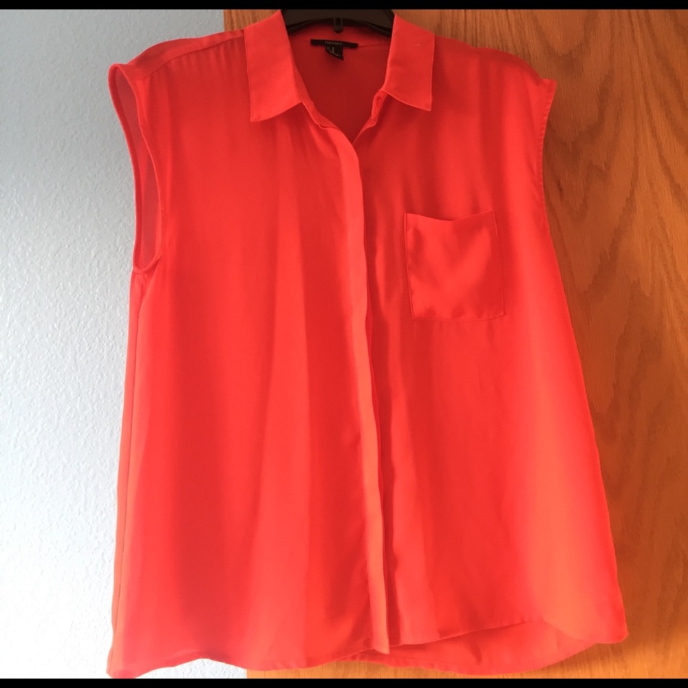 Sleeveless Coral Blouse