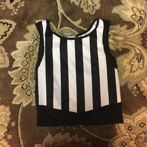 black and white striped crop top from Charlotte