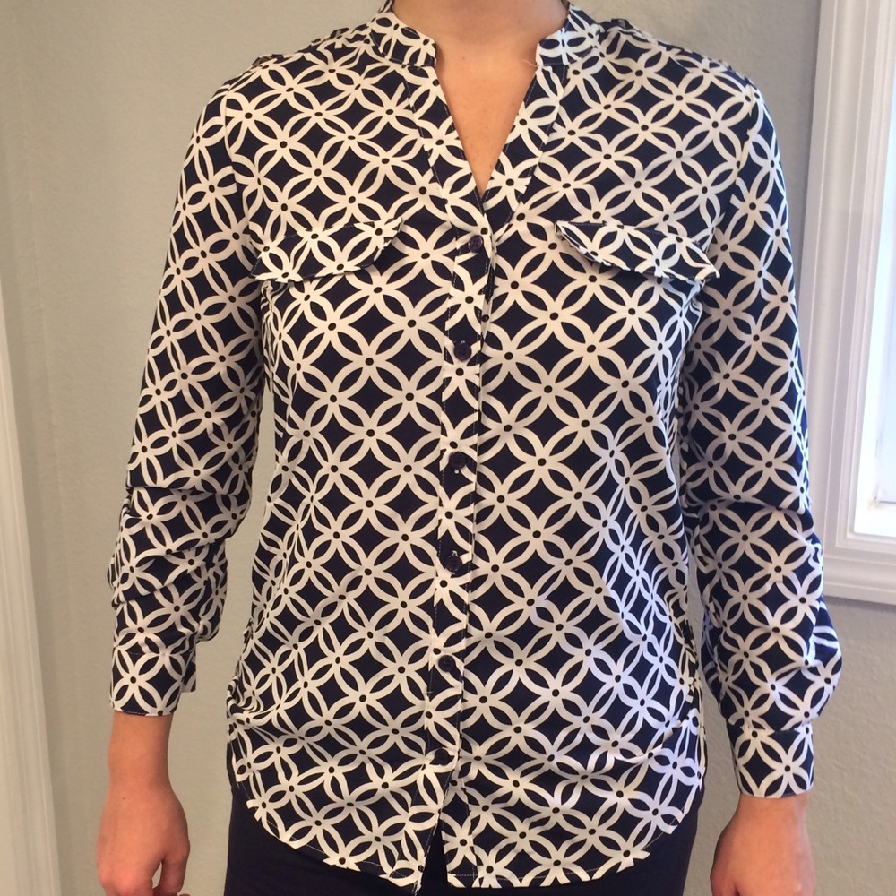 Navy & White Top - Coral Bay