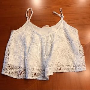 LA Hearts flower lace crop top