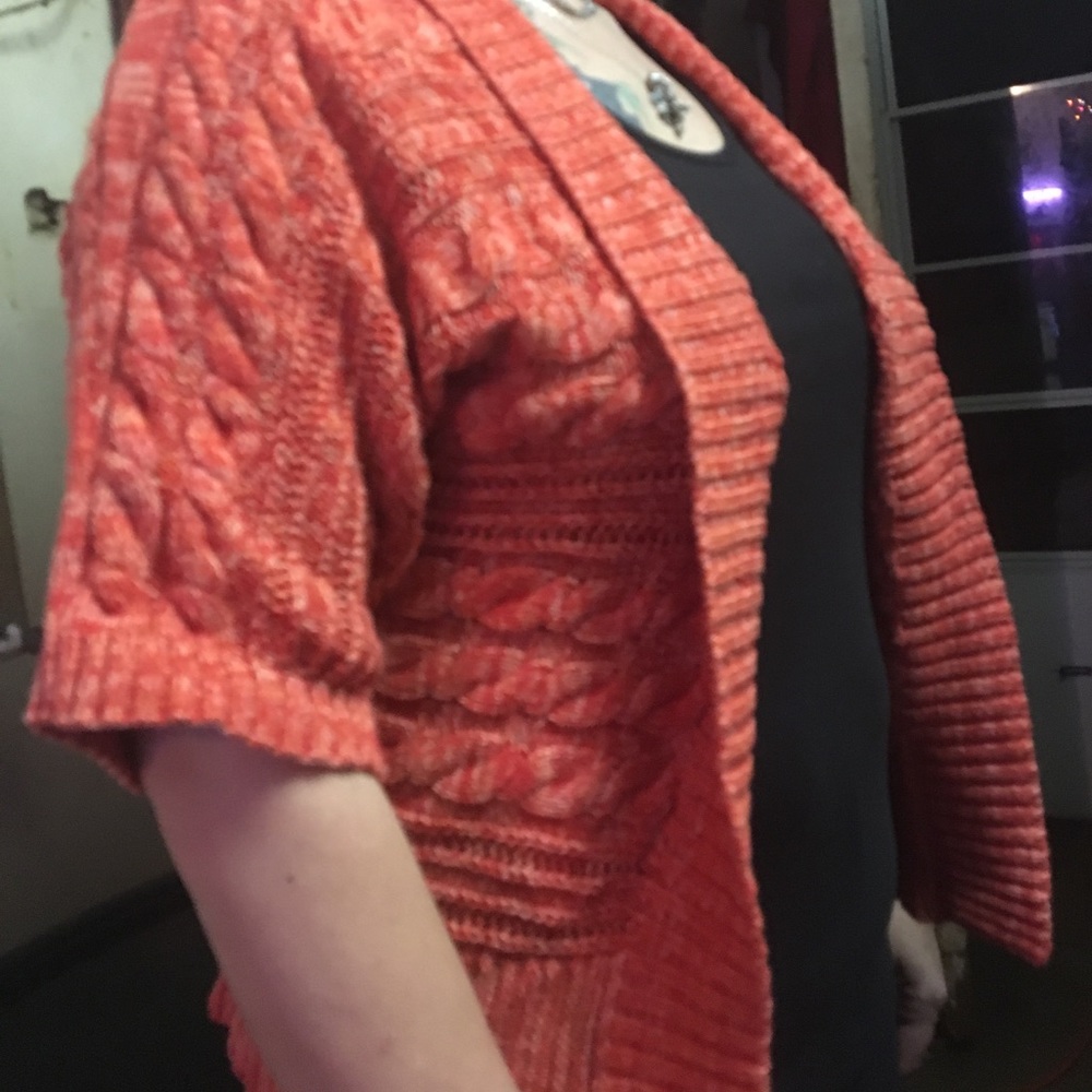 Orange color blend cardigan
