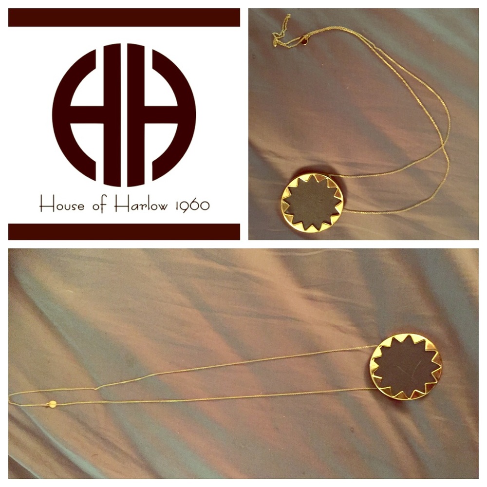 House of Harlow Large sunburst necklace black