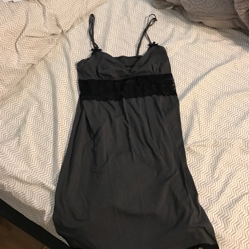 Grey and black lace night gown