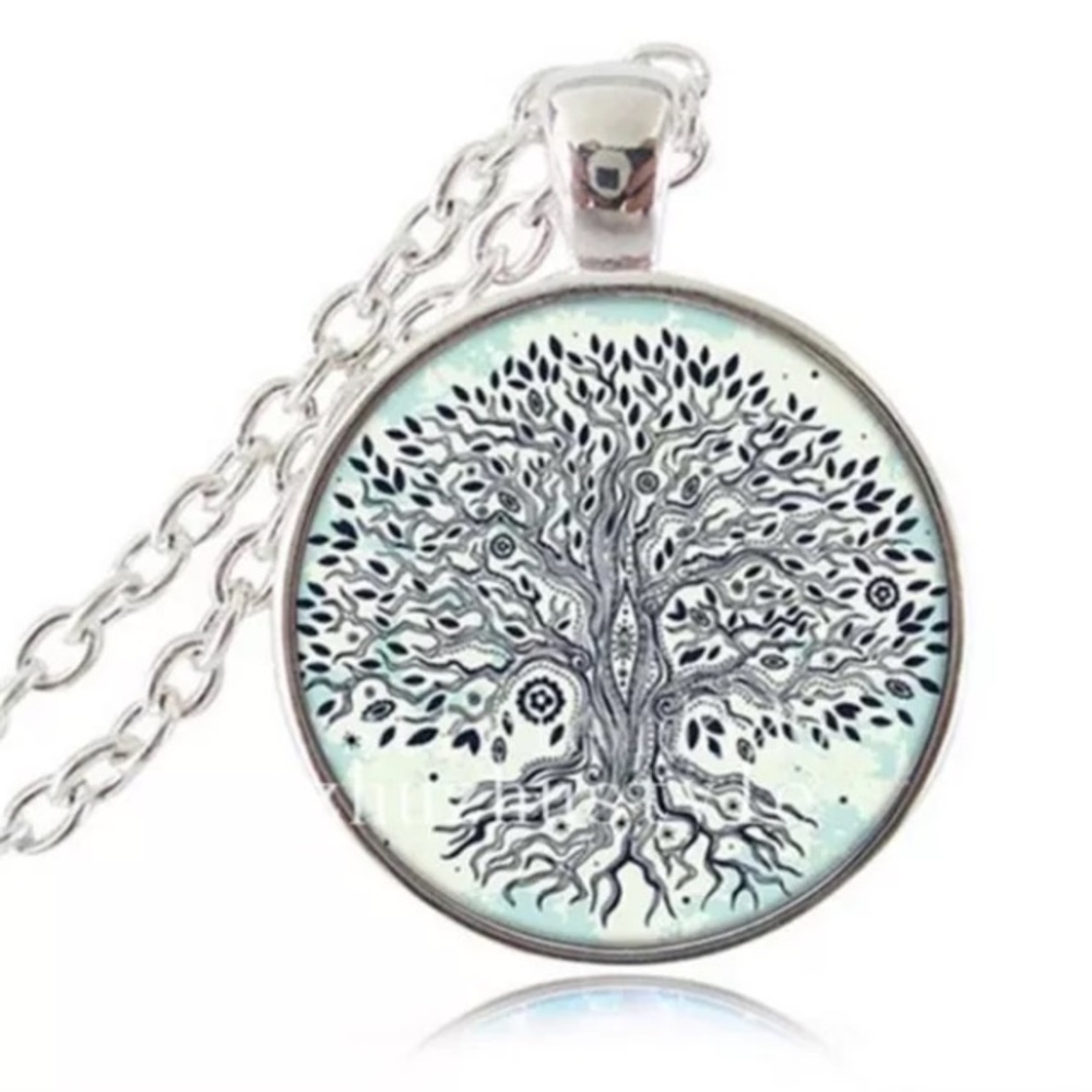 Silver New Age Tree of Life Necklace
