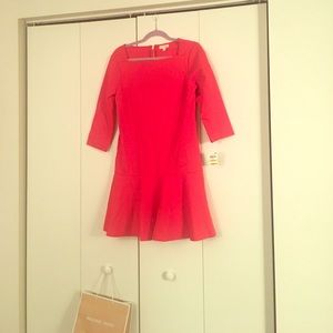 Red peplum dress