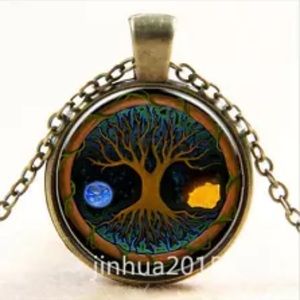 New Age Tree of Life Moon & Sun Pendant Set