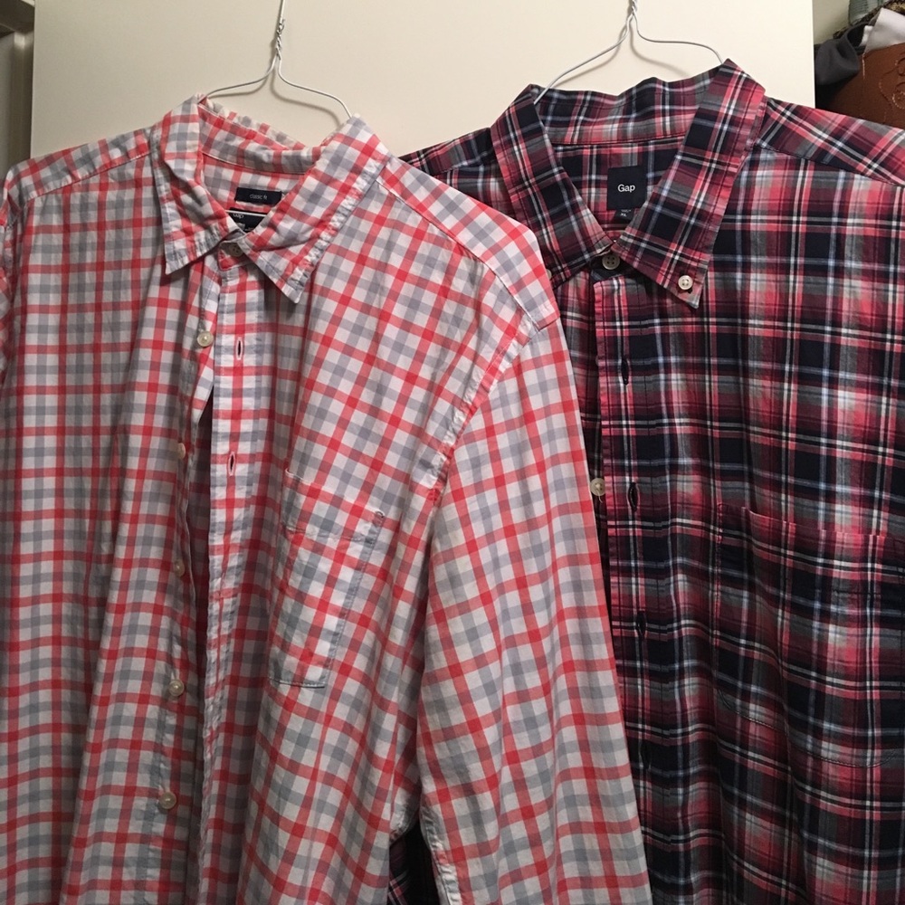 Lot of 2 Gap S/S plaid XL