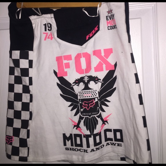 Fox Moto Co. sleeveless checkered halter top - Picture 1 of 2