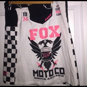 Fox Moto Co. sleeveless checkered halter top