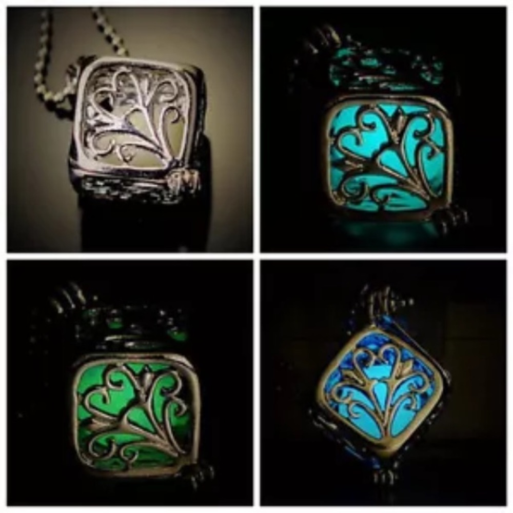 Amazing Glow in the Dark Cube Locket Necklace