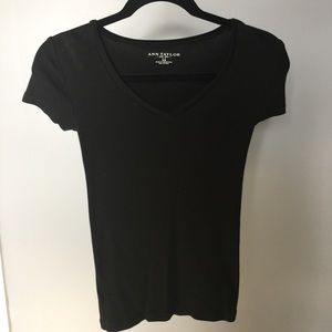 Ann Taylor Black V Neck Tee