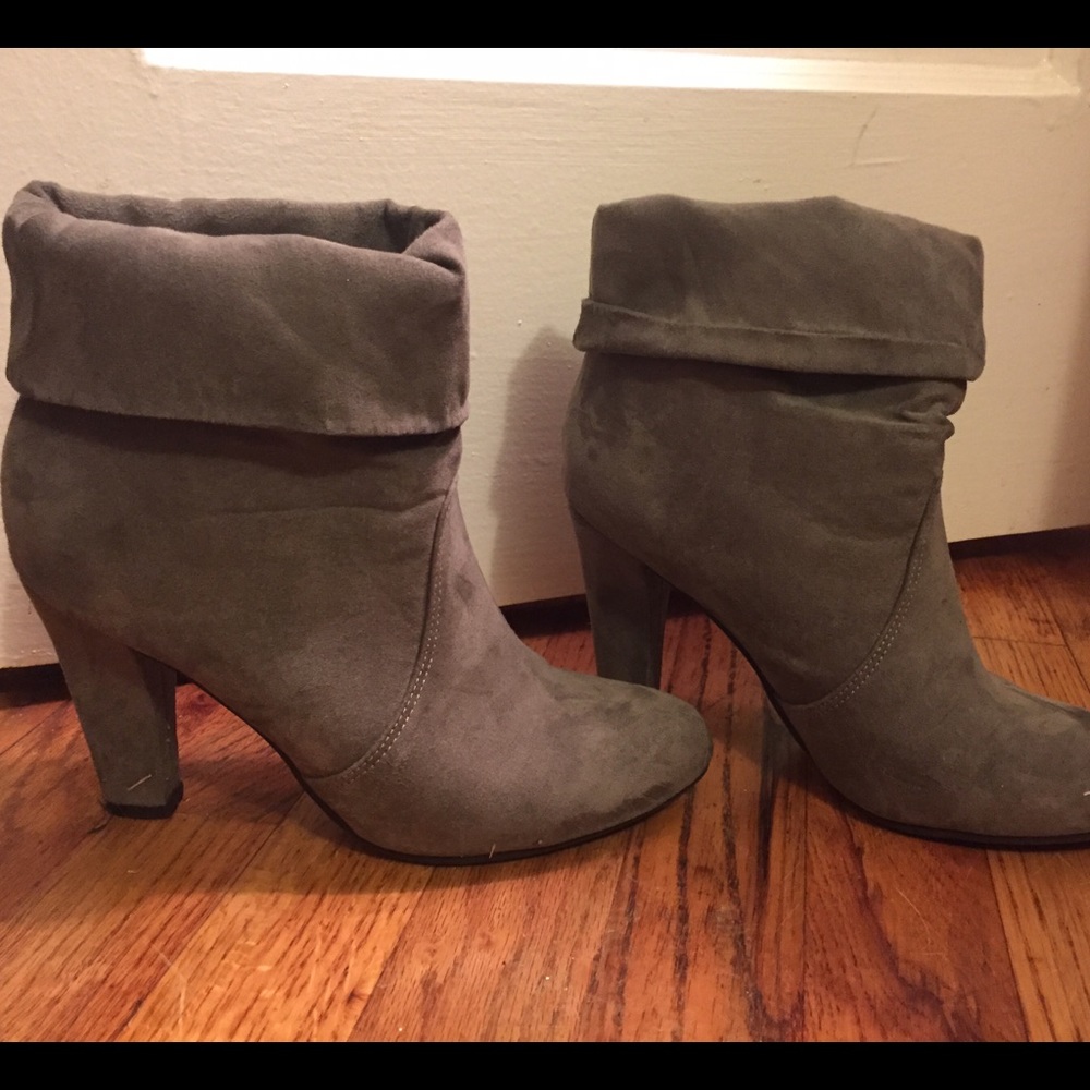 Gray Suede Booties