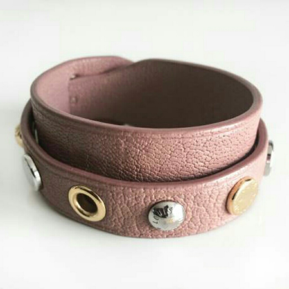Louis Vuitton Rose Velours Wrap Spike It Bracelet - Picture 2 of 8