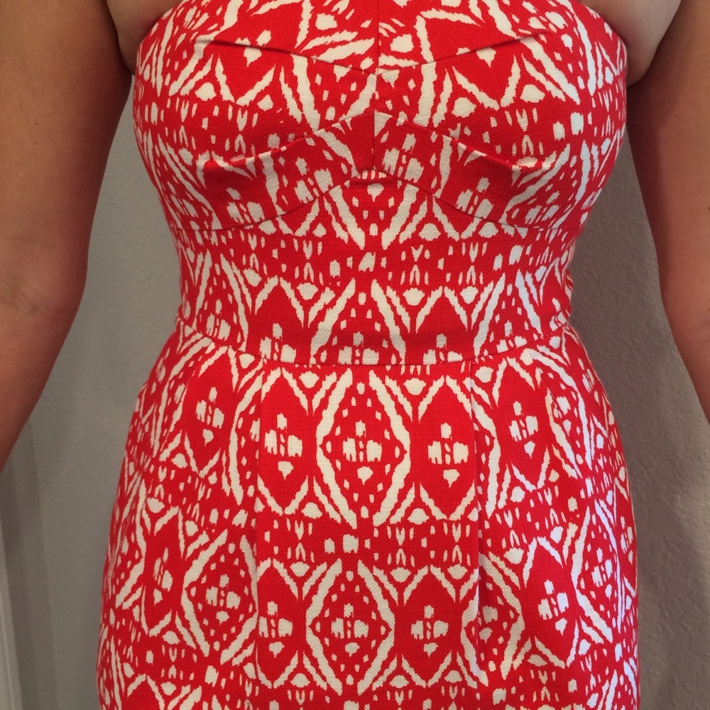 J..Crew Strapless Red & White Dress - Picture 2 of 4