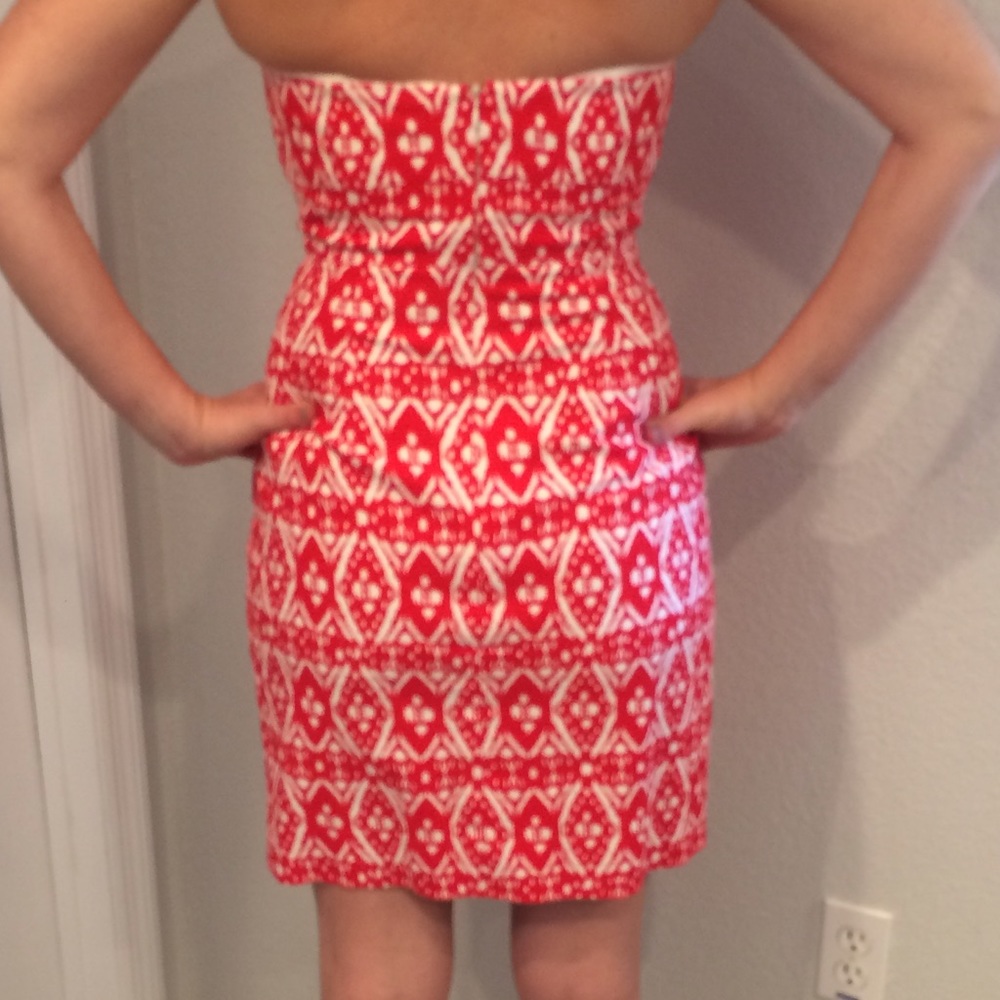 J..Crew Strapless Red & White Dress - Picture 3 of 4