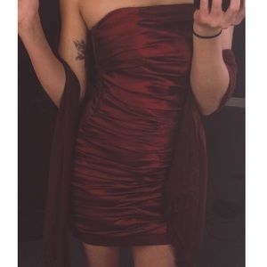 Jessica McClintock Red Ruffle Dress