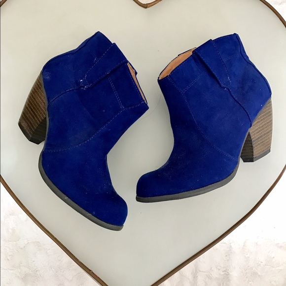 Qupid Shoes - Blue Qupid Ankle Boots Size 7.5