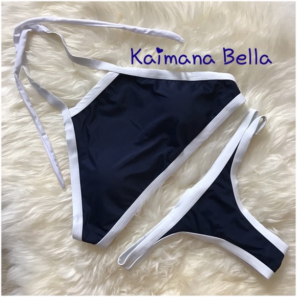 ❗️MOVING SALE! 💙Sporty Blue Crop Halter Bikini💙 - Picture 4 of 4