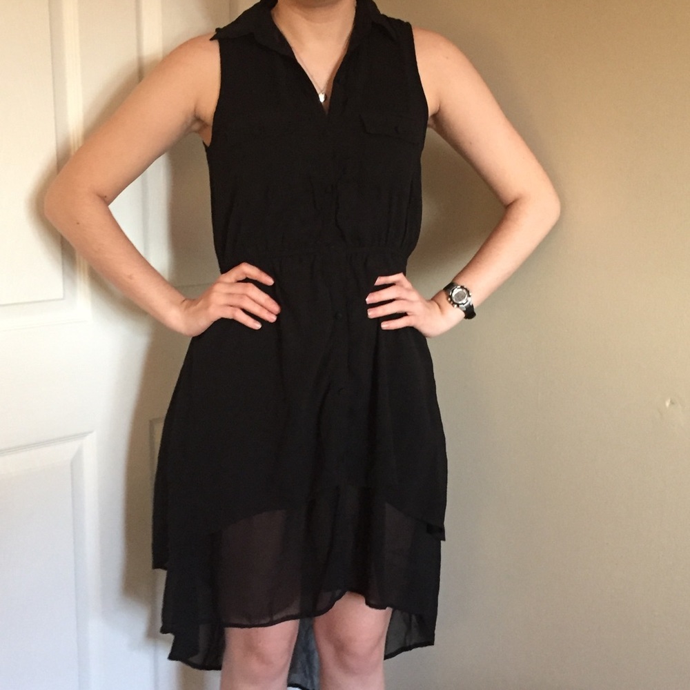 Black high low dress