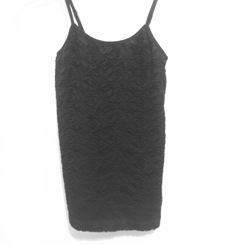 •black lace spaghetti tank top•
