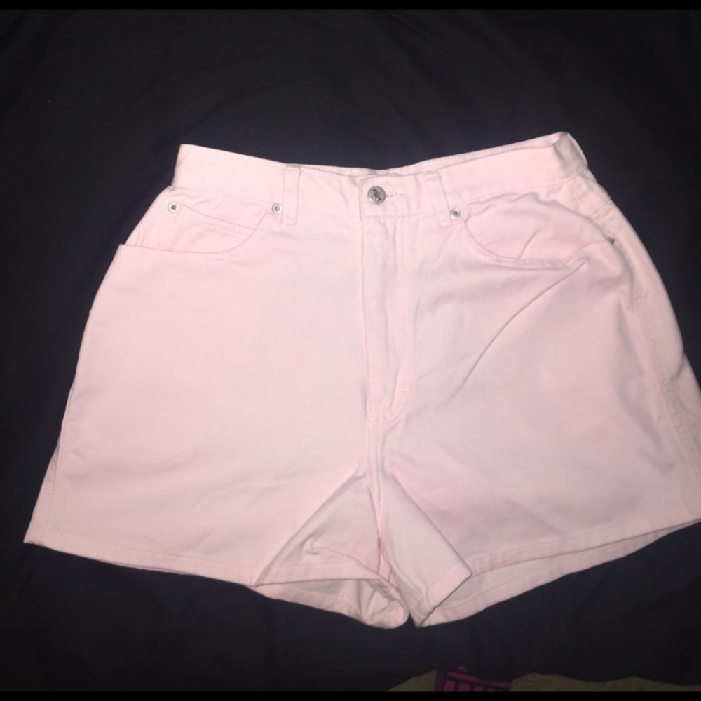 No Excuses   high waisted baby pink shorts
