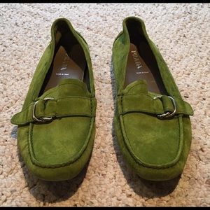 Prada women's suede driving moccasins