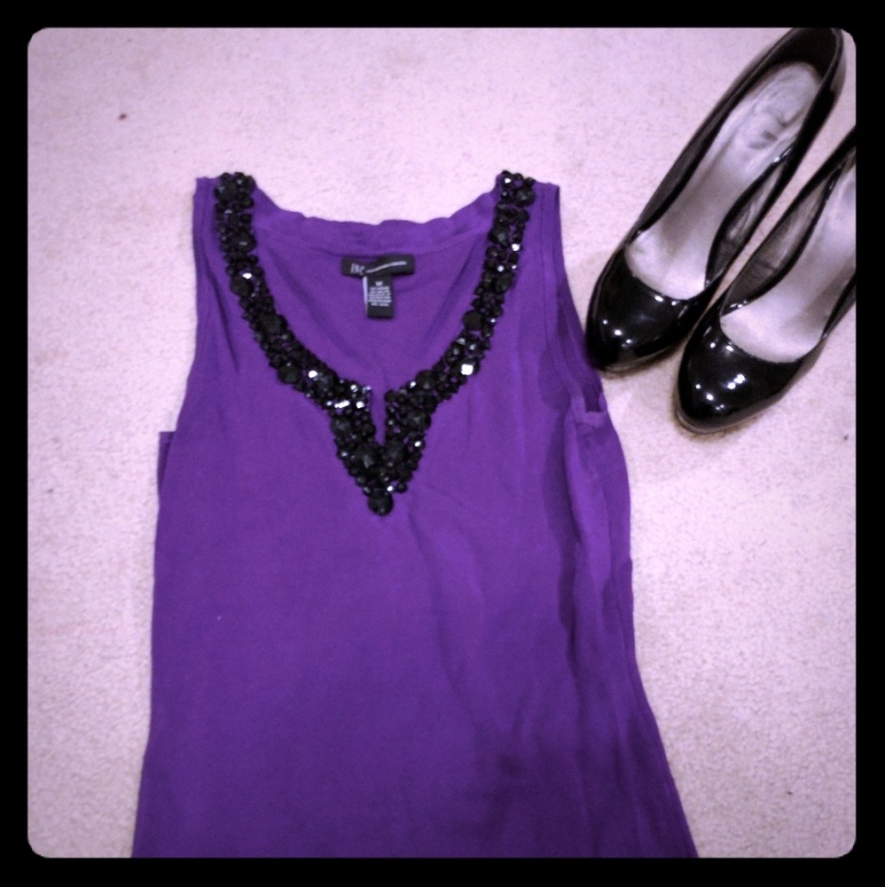 Beauty! Vintage INC jeweled v-neck knit tank??