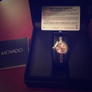 Movado Bela Stainless Steel Ladies Watch Pink