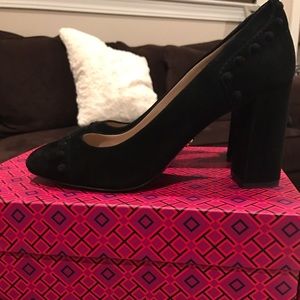 Tory Burch black suede heels size 8