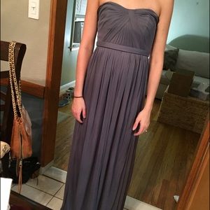 Grey long versa bridesmaid dress