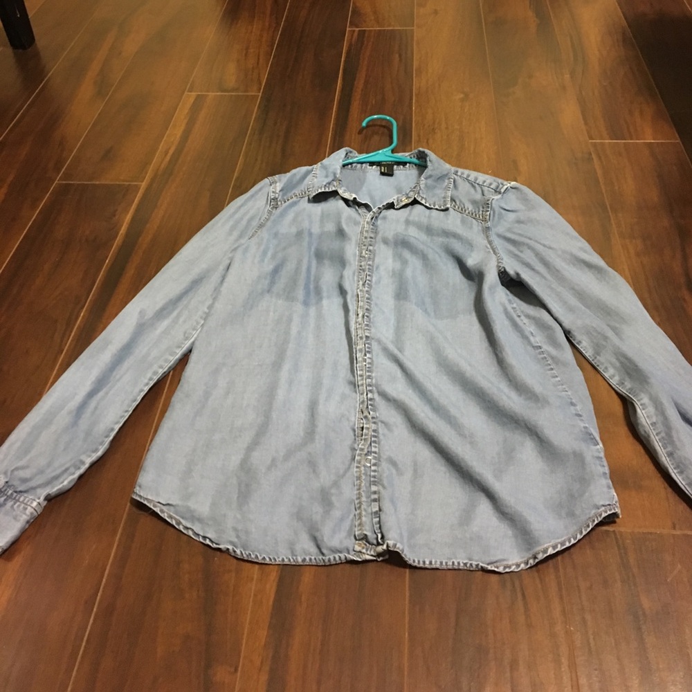 Denim long sleeve top