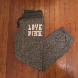 Gray "LOVE PINK" Sweatpants