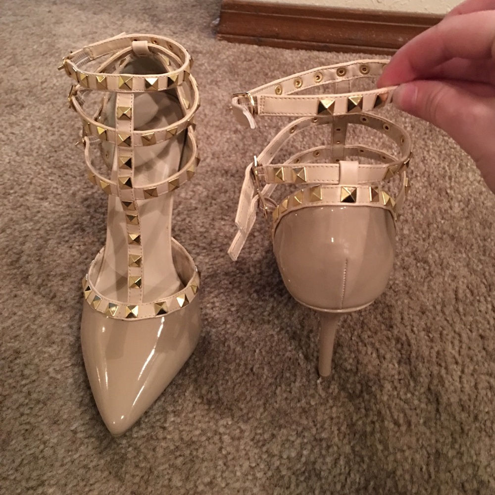 Nude Studded Heels