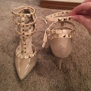 Nude Studded Heels