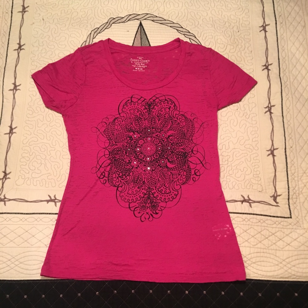 Pink sheer tshirt with designs!