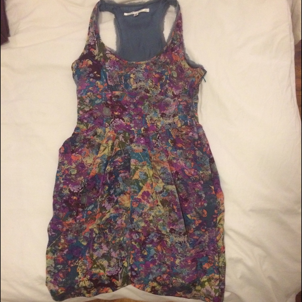 Walter Spring Silk Floral Dress with Pockets