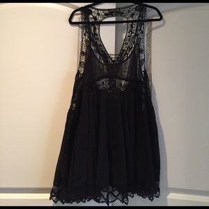 Black crotchet cover up