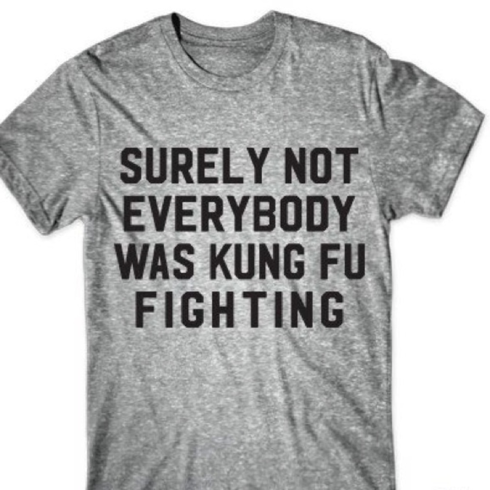 Kung Fu Fighting Trendy Grey Funny T-Shirt Style