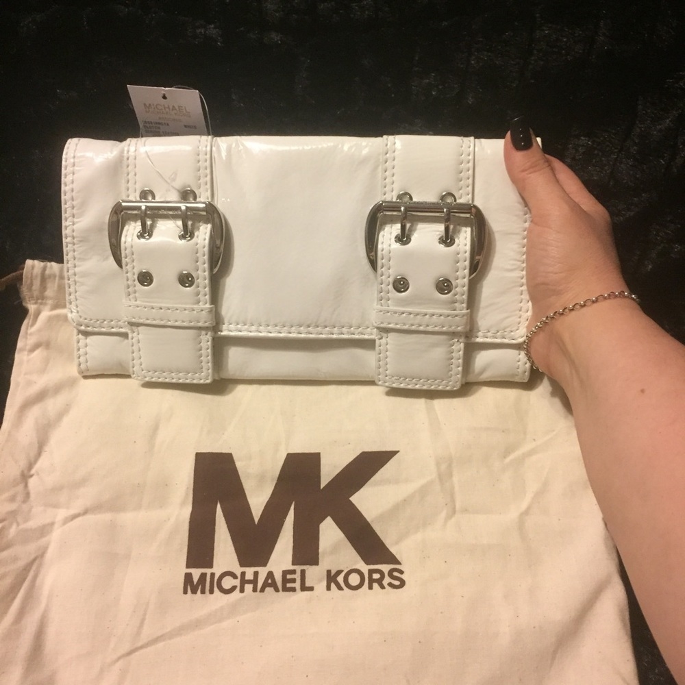 Michael Kors White Patent Leather Clutch
