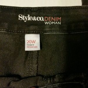 women's black style and co skinny jeans sz 20w