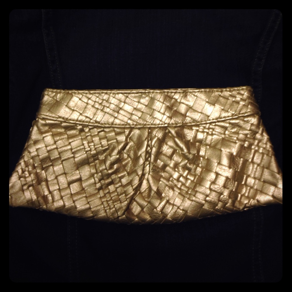 Lauren Merkin metallic leather clutch