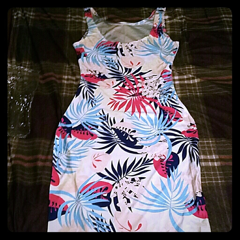 Tropical design maxi dress