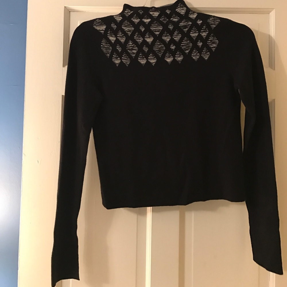 Black detailed mock neck sweater Mediun