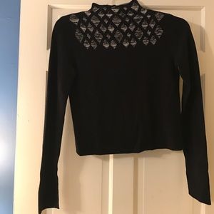 Black detailed mock neck sweater Mediun