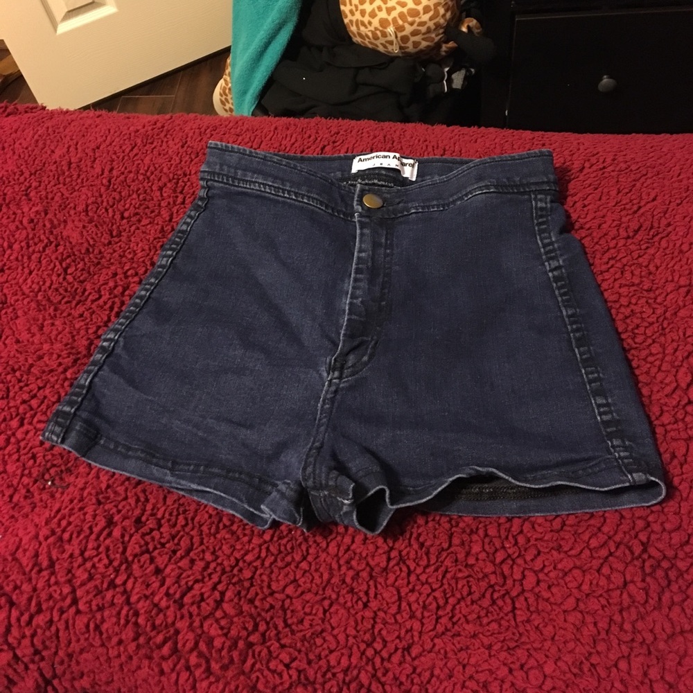 High waisted denim shorts