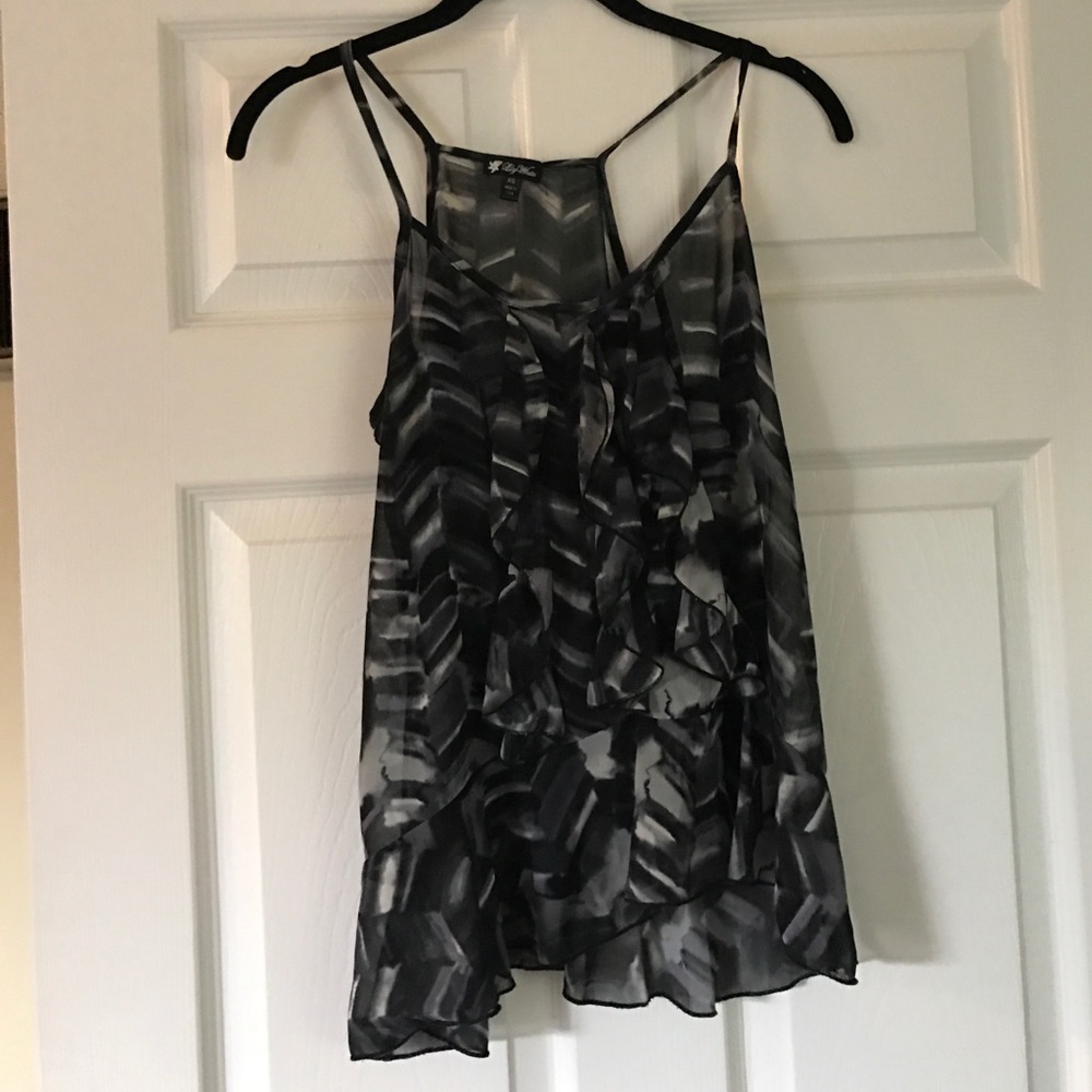 Lily white ruffle tank XS