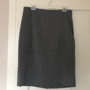 The Limited grey polka dot pencil skirt