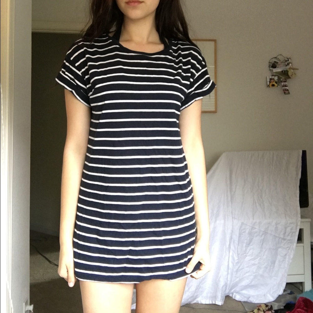Striped Mini T-Shirt Dress