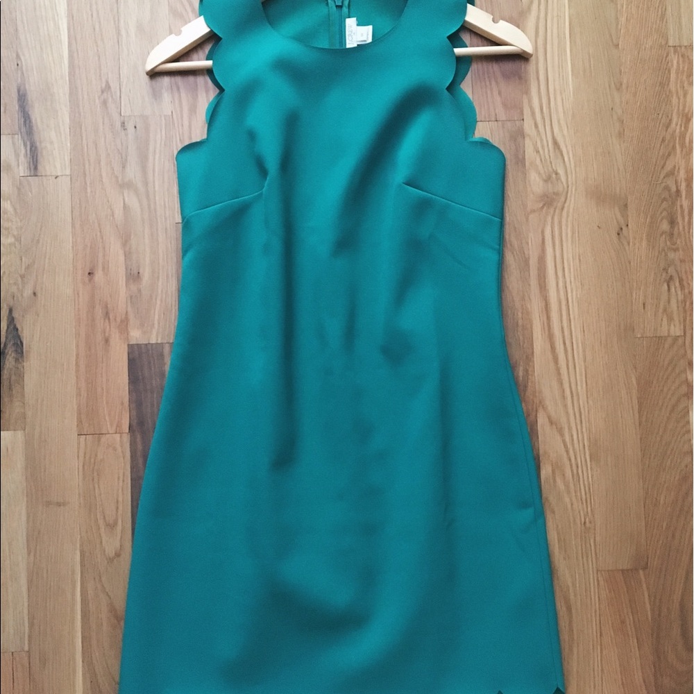 JCrew Kelly Green Scallop Dress