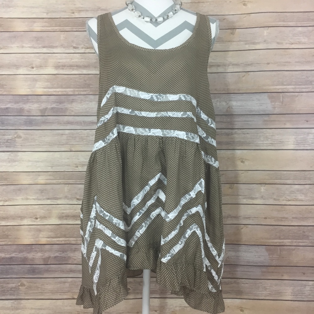 CA Mode Lace Detail Tank-Dress